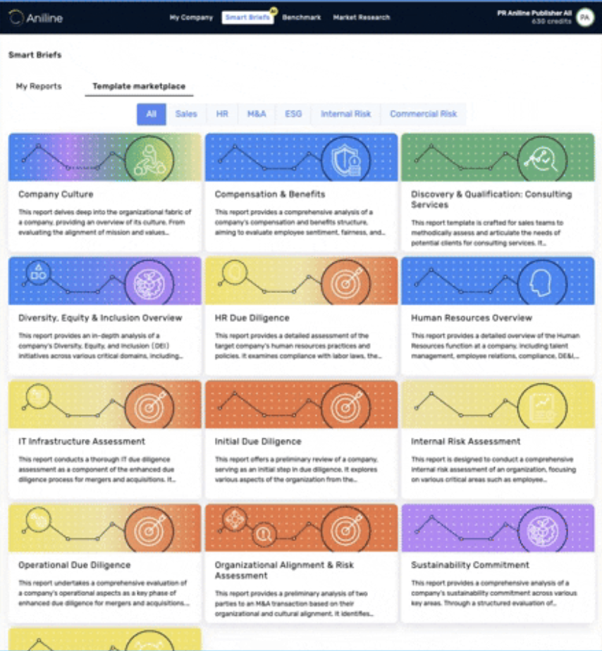 Smart Briefs Dashboard Interface